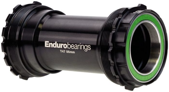 Enduro T47 Asymetrical 440C Stainless Steel Bottom Bracket – Black