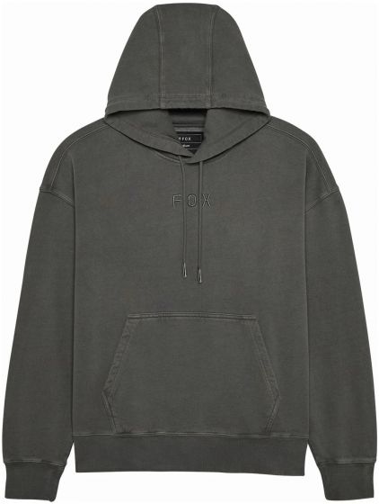 Fox Wordmark Oversized Pullover Hoodie – Grey / Blue
