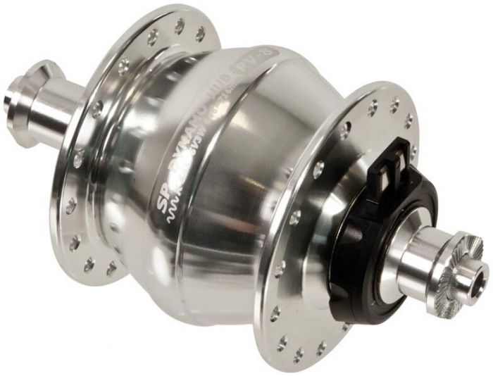 SP PV-8 Rim Brake Dynamo Front Hub – Silver