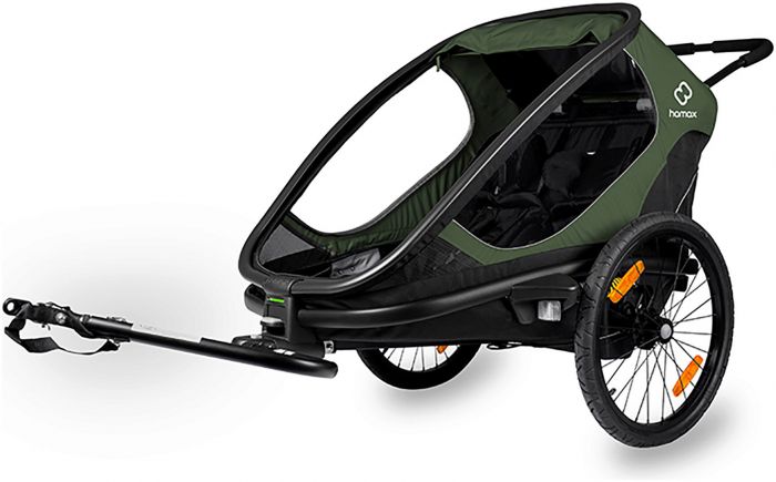 Hamax Outback Twin Kids Bike Trailer – Green / Black