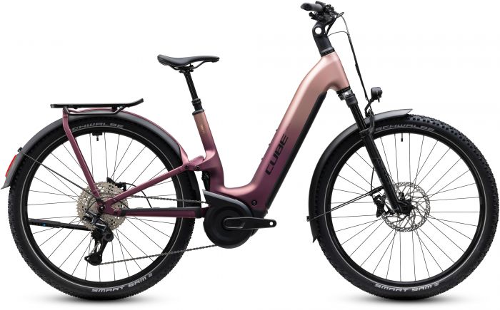Cube Nuride Hybrid ONE11 HPC SLX 800 Step-Through 2027 Electric Bike – Mauve / Black