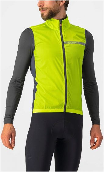 Castelli Squadra Stretch Vest – Electric Lime / Dark Grey