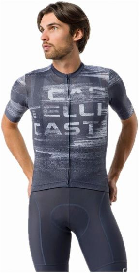 Castelli Stratus Logo Short Sleeve Jersey – Twilight Blue / Winter Sky