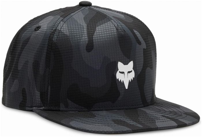 Fox Head Camo Tech Snapback Hat – Black Camo
