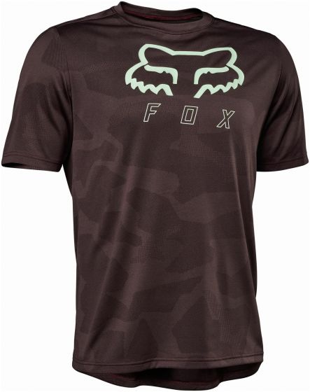Fox Ranger Short Sleeve Camo Jersey – Dark Maroon
