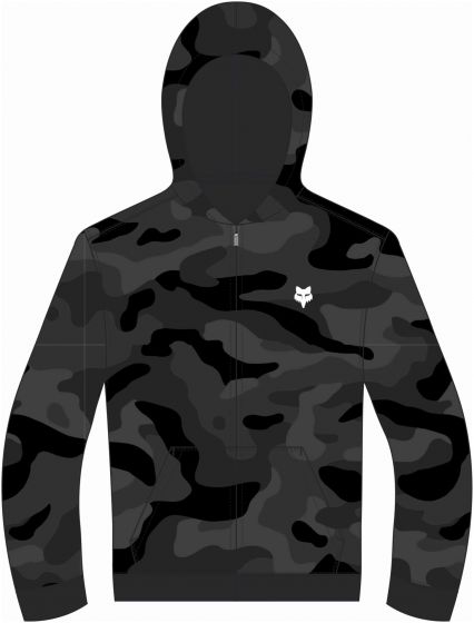 Fox Youth Fox Head Camo Zip Hoodie – White / Black / Grey