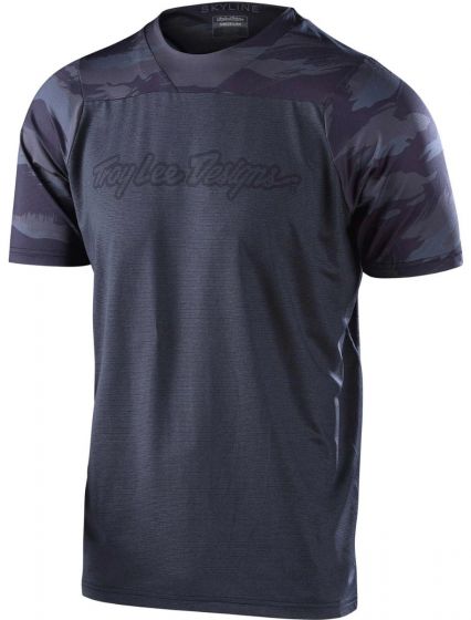 Troy Lee Skyline 2024 Short Sleeve Jersey – Signature Camo Heather Black / Black, image 1 of 2