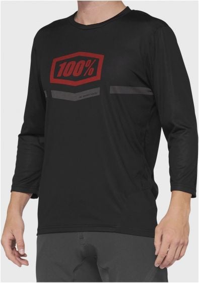 100% Airmatic 3/4 Sleeve Jersey – Black / Red