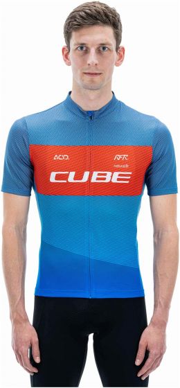 Cube Teamline CMPT Short Sleeve Jersey – Blue / Red / Grey