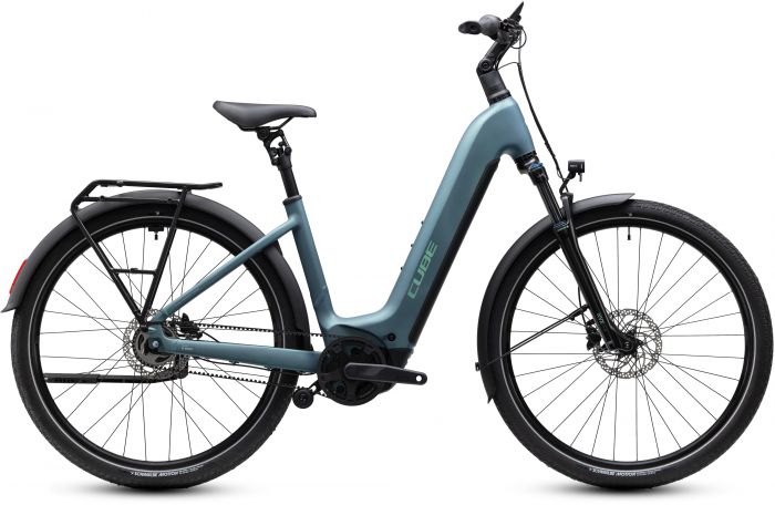 Cube Touring Hybrid Deluxe SLX 800 Step-Through 2027 Electric Bike – Green Granit / Green