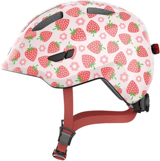 ABUS Smiley 3.0 LED Kids Helmet – Rose Strawberry
