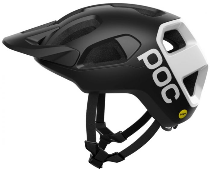 POC Cularis Helmet – Uranium Black Matt / Hydrogen White with Logo