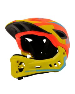 Kiddimoto Ikon Full Face Kids Helmet - Orange/Yellow
