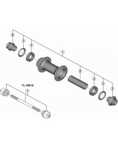 Shimano HB-MT410-B Complete Hub Axle