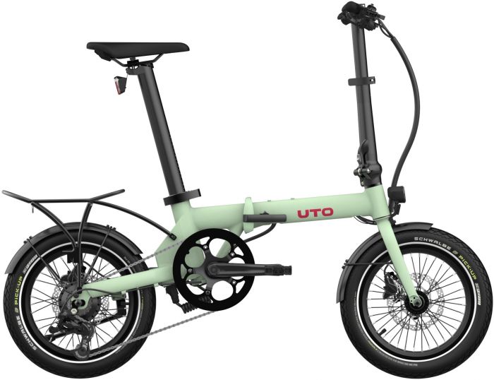 UTO Morning Origins 16-Inch Folding Electric Bike – Sage Green