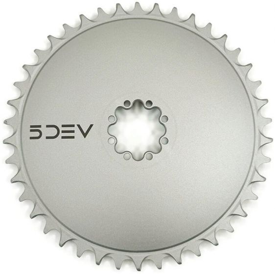 5DEV Aero Road Gravel Chainring – Raw Silver
